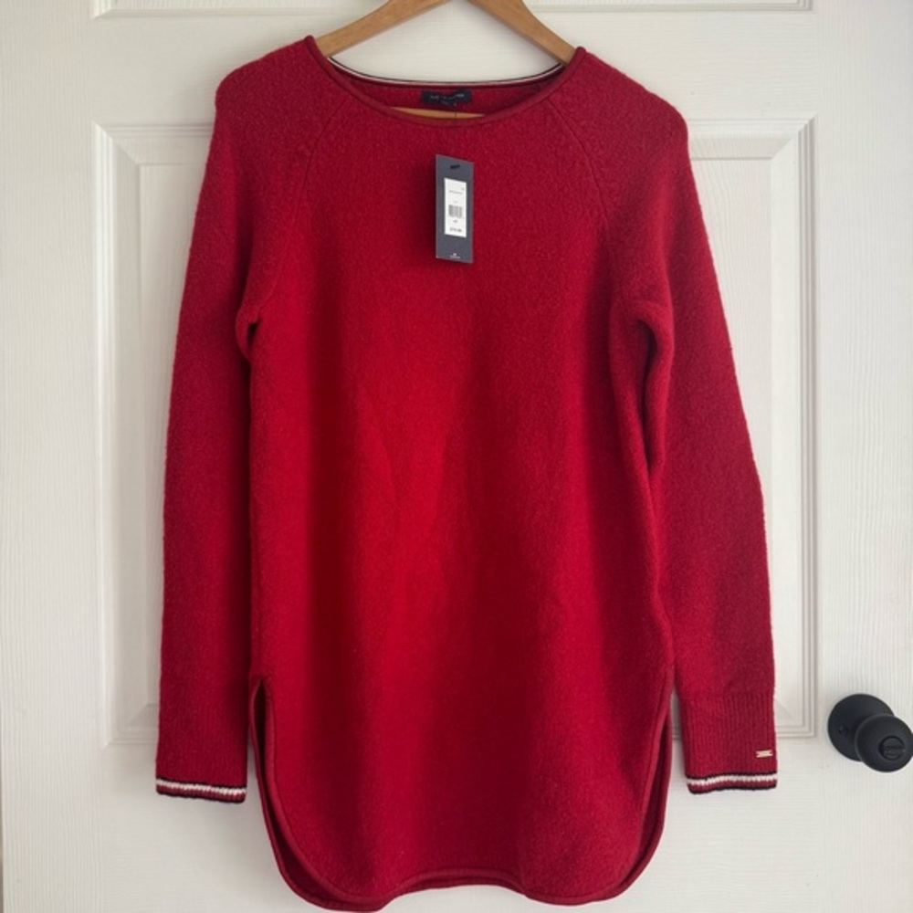Tommy Hilfiger Red Longline Sweater Tunic – Size Small (NWT)